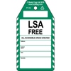LSA Free tag, English, Black on Green, White, 80,00 mm (W) x 150,00 mm (H)